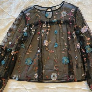 Sheer Floral Blouse